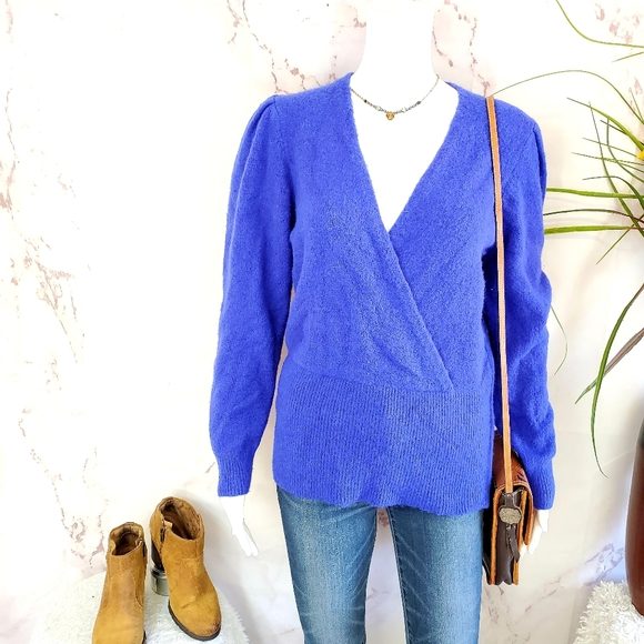 Something Navy Sweaters - Something Navy Alpaca blend front wrap sweater